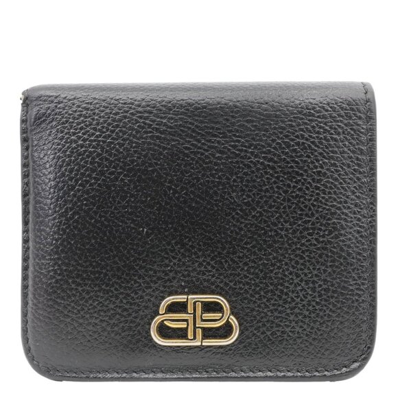 Balenciaga  Leather Bifold Compact Wallet Black - Picture 1 of 10